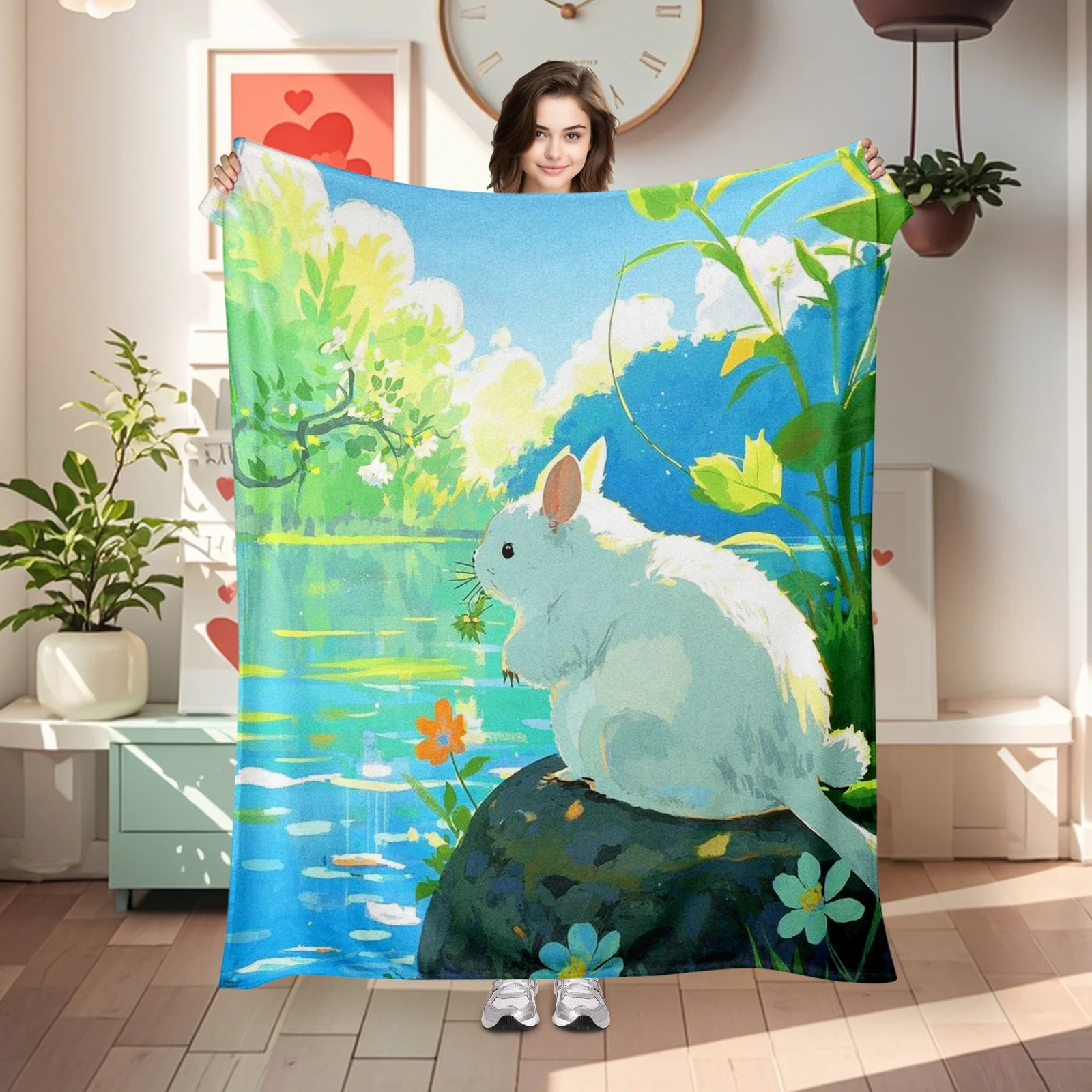 

Unique Cozy Pond And Forest With Totoro Design Blanket Perfect For Special Gifting Moments