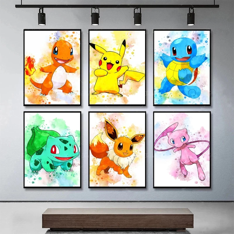 

Japanese Anime Canvas Paintings Pokemon Bulbasaur Room Home Cuadros Best Gift Modular Prints Aesthetic Poster Christmas Gifts