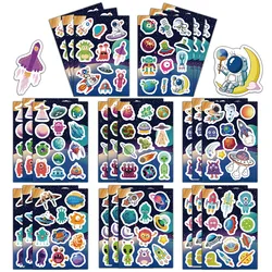 8PCS Space Imagination Collar Stickers Cartoon Cute Ins Style Notebook Decoration Waterproof Stickers