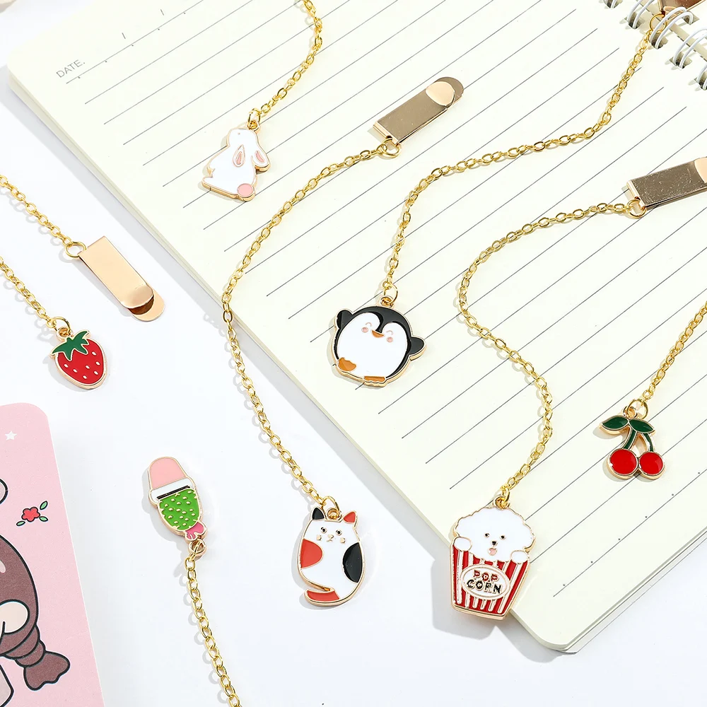 حامل كتب بإشارة مرجعية على شكل قلادة كرتونية لطيفة وبسيطة، أفضل هدية للطلاب لعشاق الكتاب كأداة قراءة.