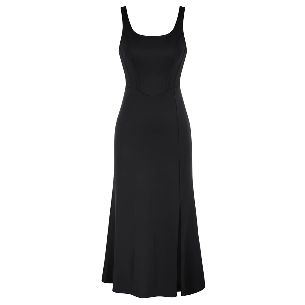 

GK Women Front Slit Party Dress Elegant Square Neck Split Formal Dress For Wedding Guest Cocktail Evening Party Maxi Dresses