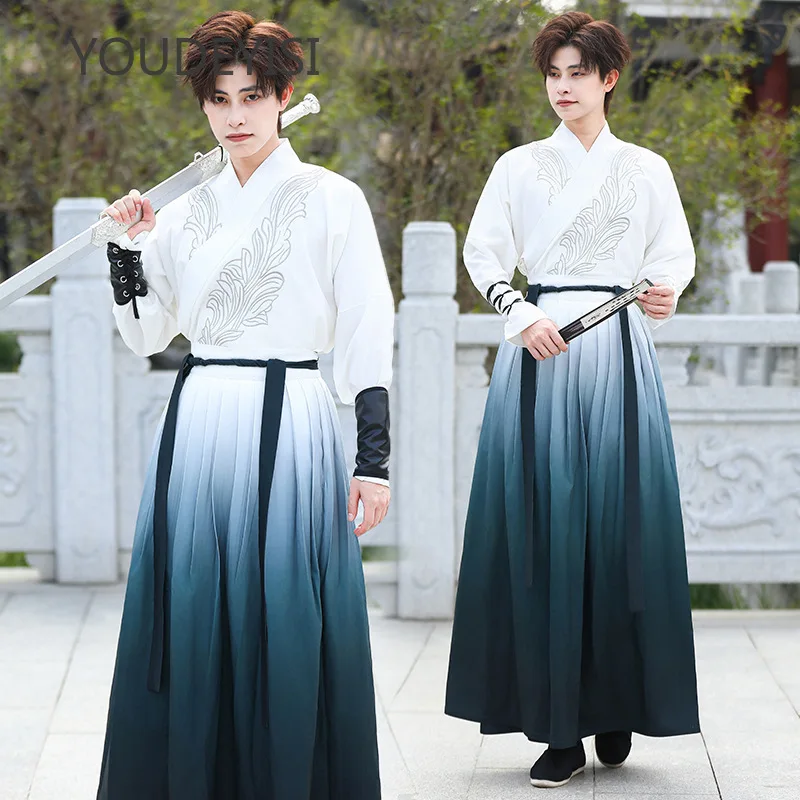 

YOUDEYISI Hanfu мужские молодые студенты старинные костюмы боевые искусства меч мастер Xianqi элегантная форма для выступления группы