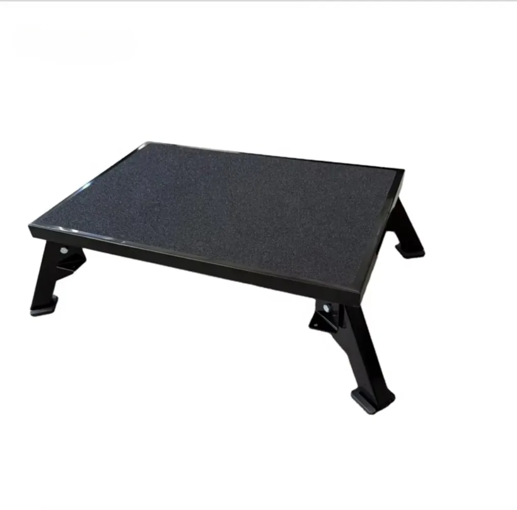 MOBORV Outdoor Heavy Duty Steel RV Foot Pedal Platform Step Non Slip Folding Step Stool For Trailer Camper Motorhome 7100-6005