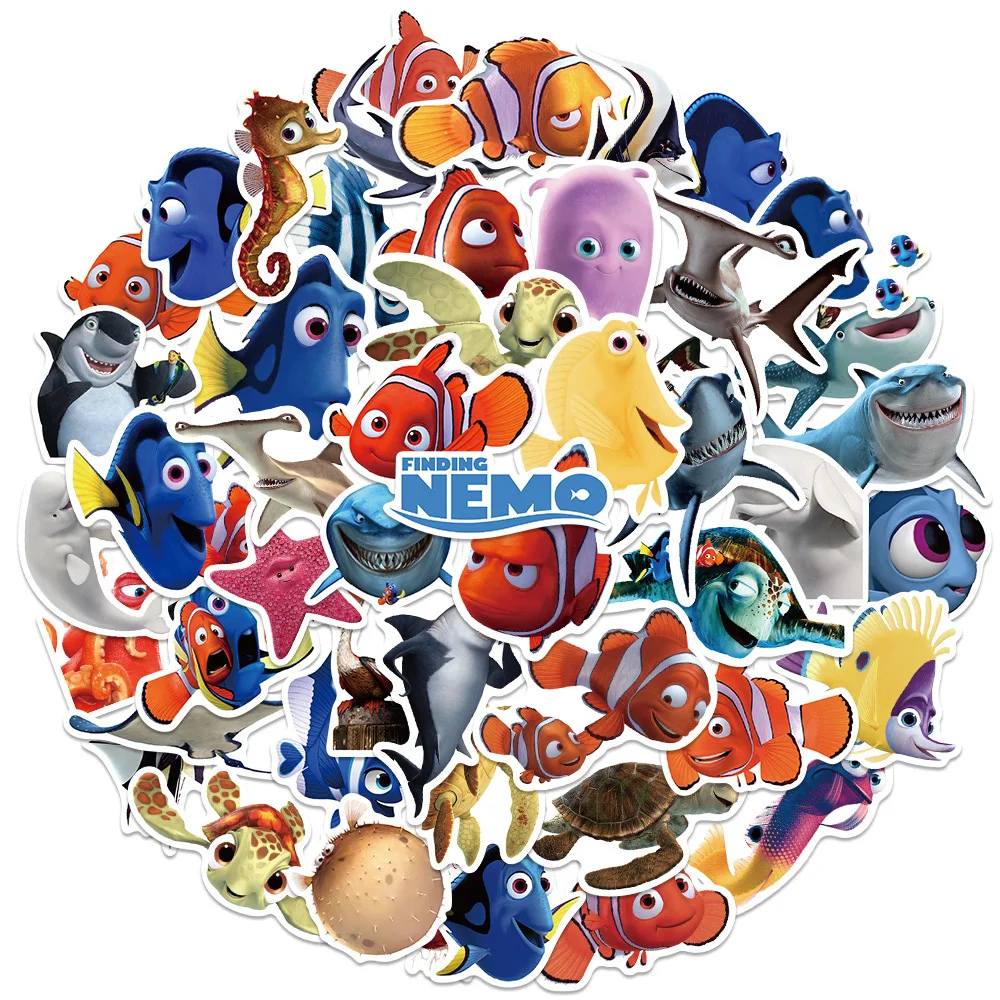 10/30/50 Stück Disney Cartoon Findet Nemo Aufkleber Niedliche Anime-Sticker Spielzeug DIY Handy Skateboard Notizbuch Lustige Graffiti-Aufkleber-Set