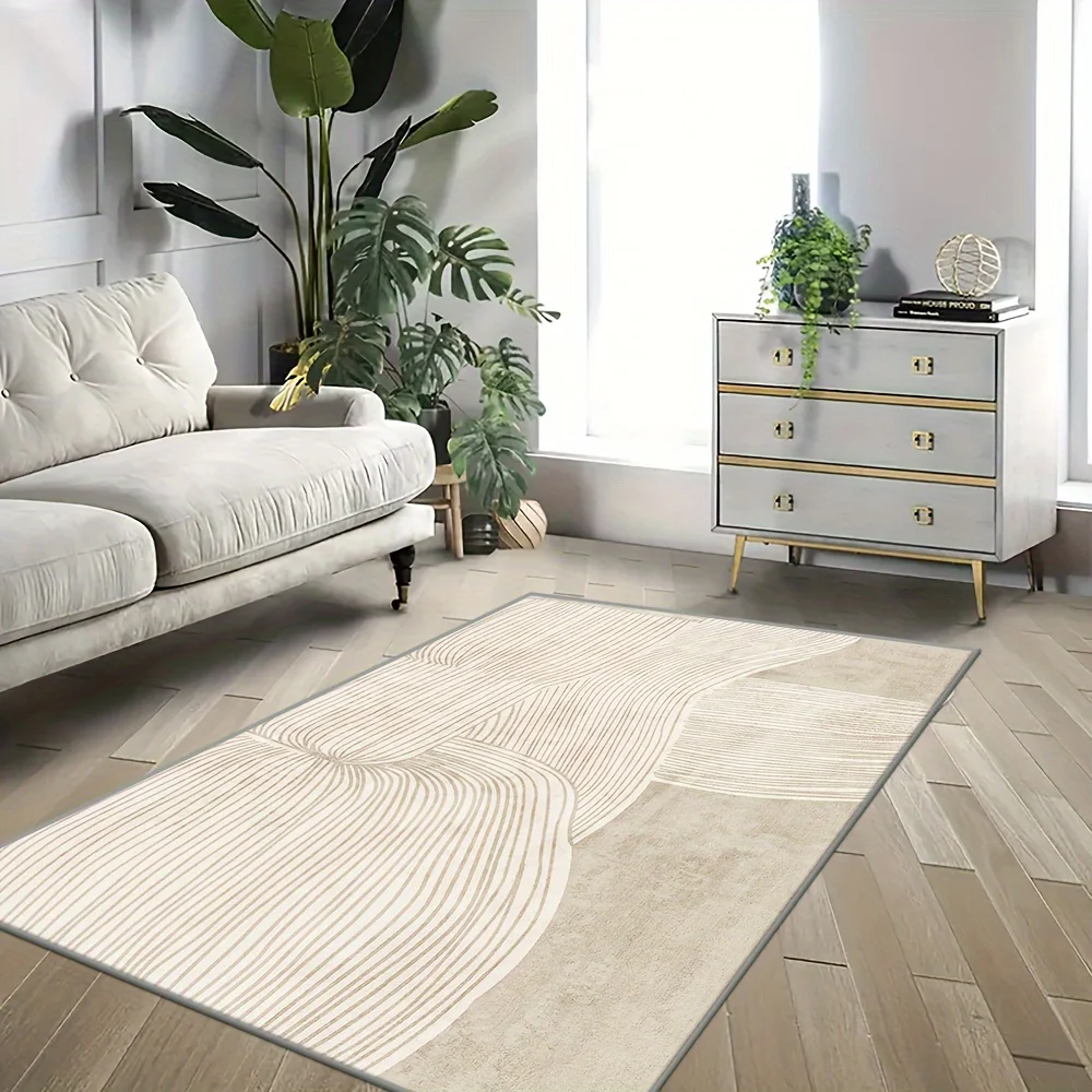 Aesthetic Boho Style Feather Graphic Washable Rug Durable Rectangular Carpet For Entryway Hallway Bedroom