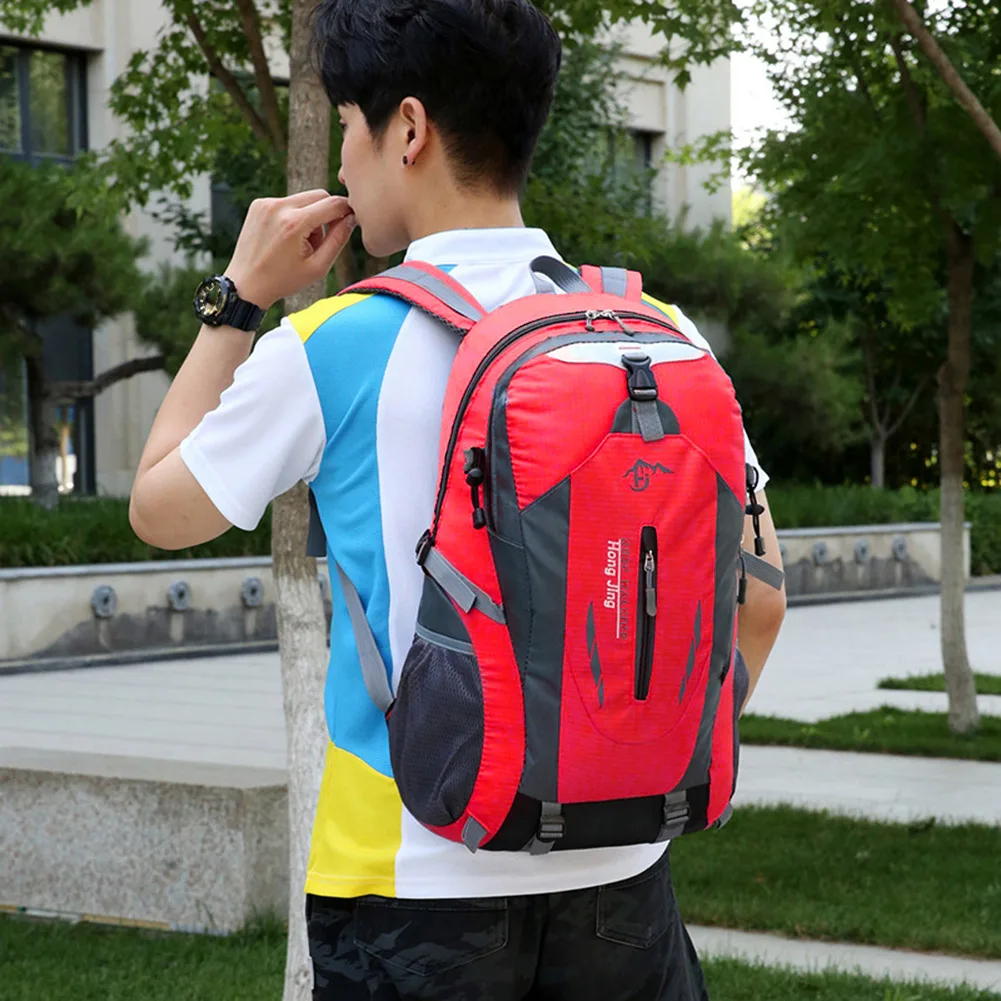 Polyester Climbing Rucksack Large Capacity Trekking Backpack Wear-resistant Layered Storage Lightweight for Outdoor Activities