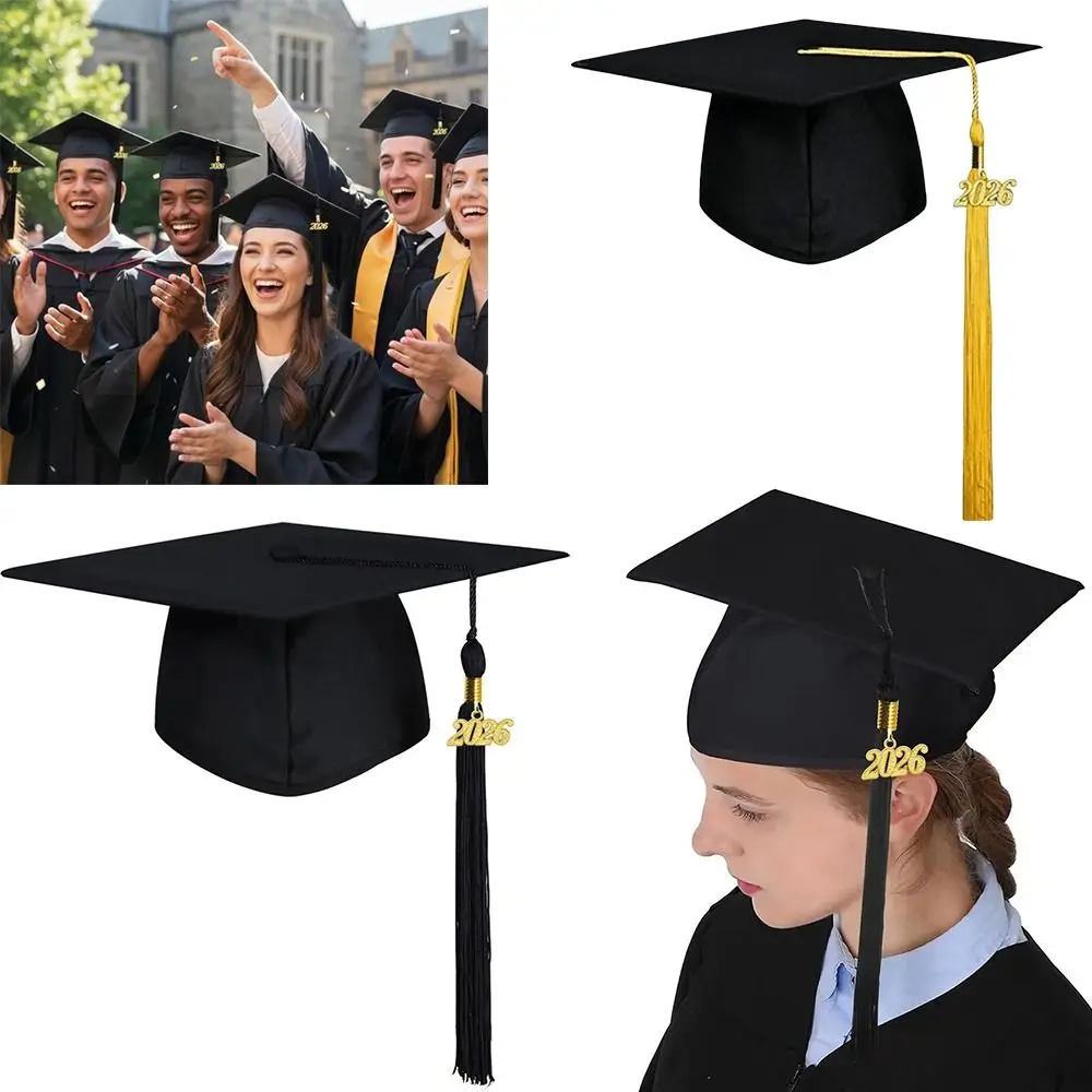 Unisex with Tassel 2026 Graduation Cap Breathable Matte DIY Graduation Academic Hat Bachelor Academic Hat College Graduations