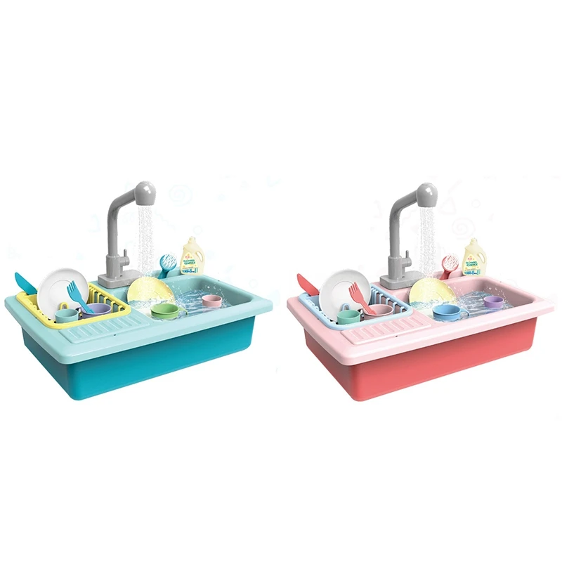 Jouets de simulation de lave-vaisselle en plastique pour enfants, puzzle électrique pour bébé, jeu coule d'apprentissage précoce, ensemble de cuisine pour enfants