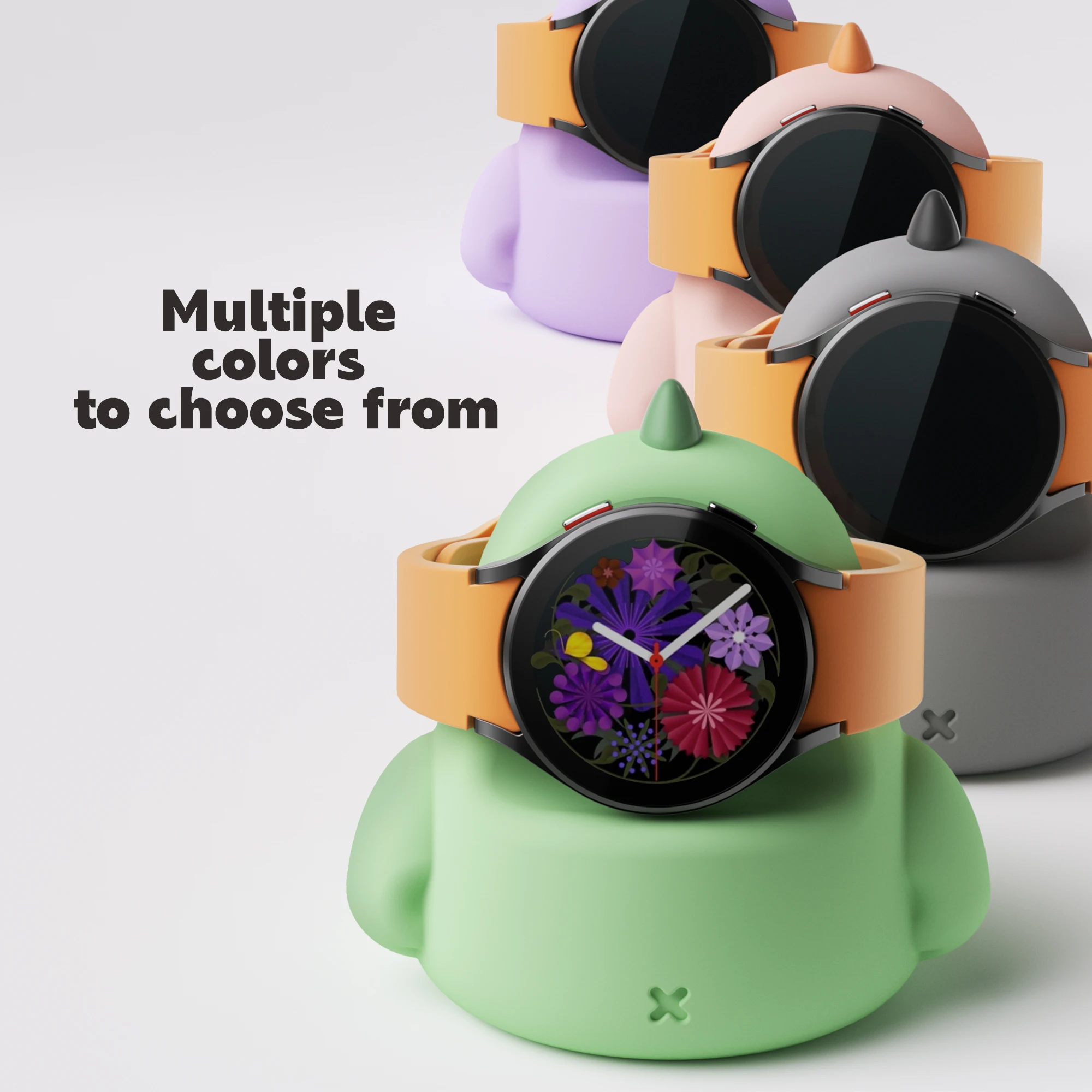 Silicone Charger Stand Dock for Samsung Galaxy Watch 5/40,44,45mm Anti Slip Charger Stand Bracket Holder with Cable Management