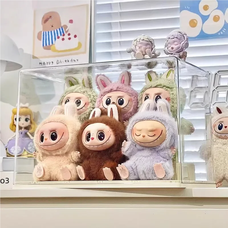 

Labubu Storage Box Acrylic Doll Toy Display Stand Plushie Figure Organizer Case For Collectible Toys Storage Display Stand