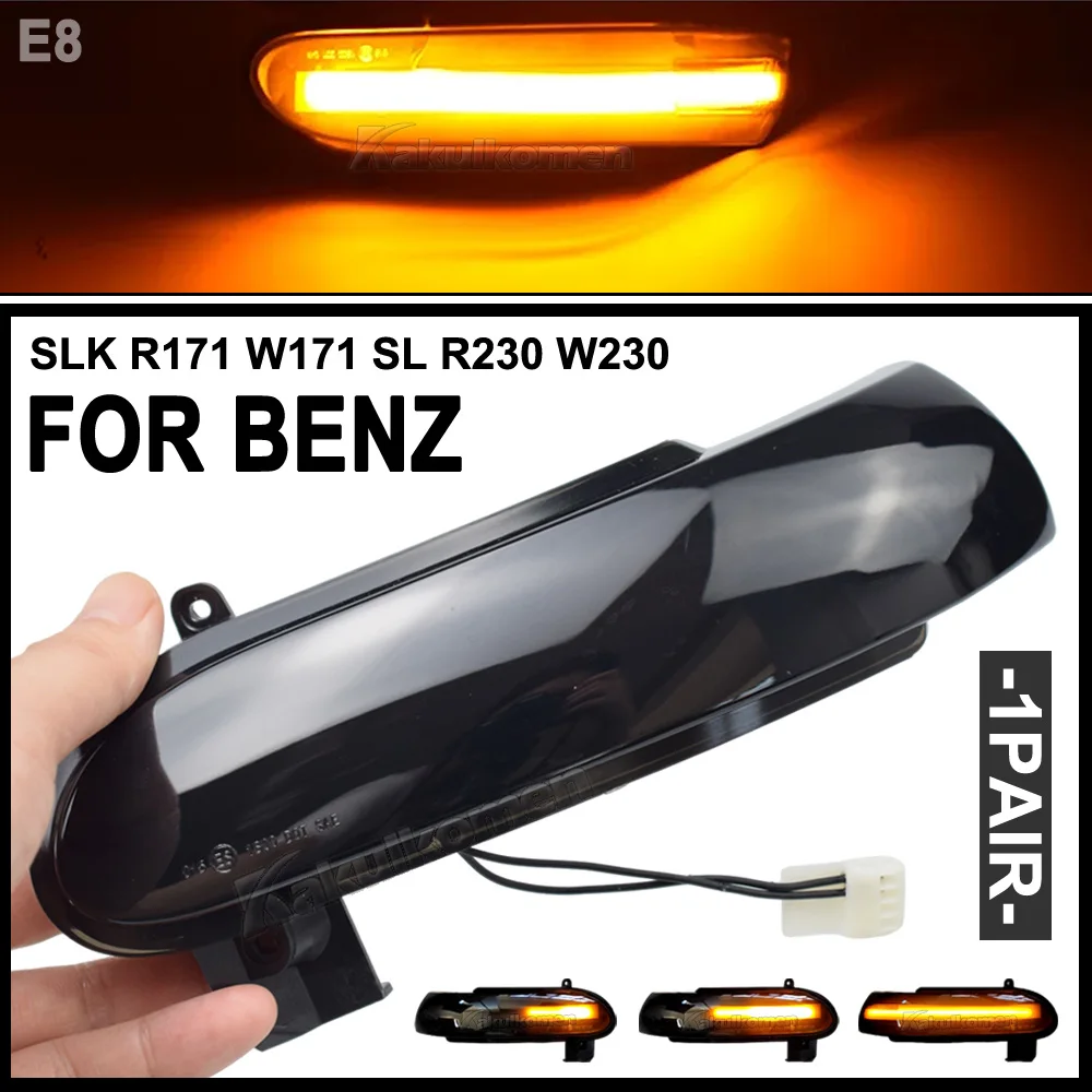 LED Dynamic Turn Signal Light Indicator For Benz SLK-Class R171 W171 2004-2008.12 Prefacelift SL Class R230 W230 2002-2008.04