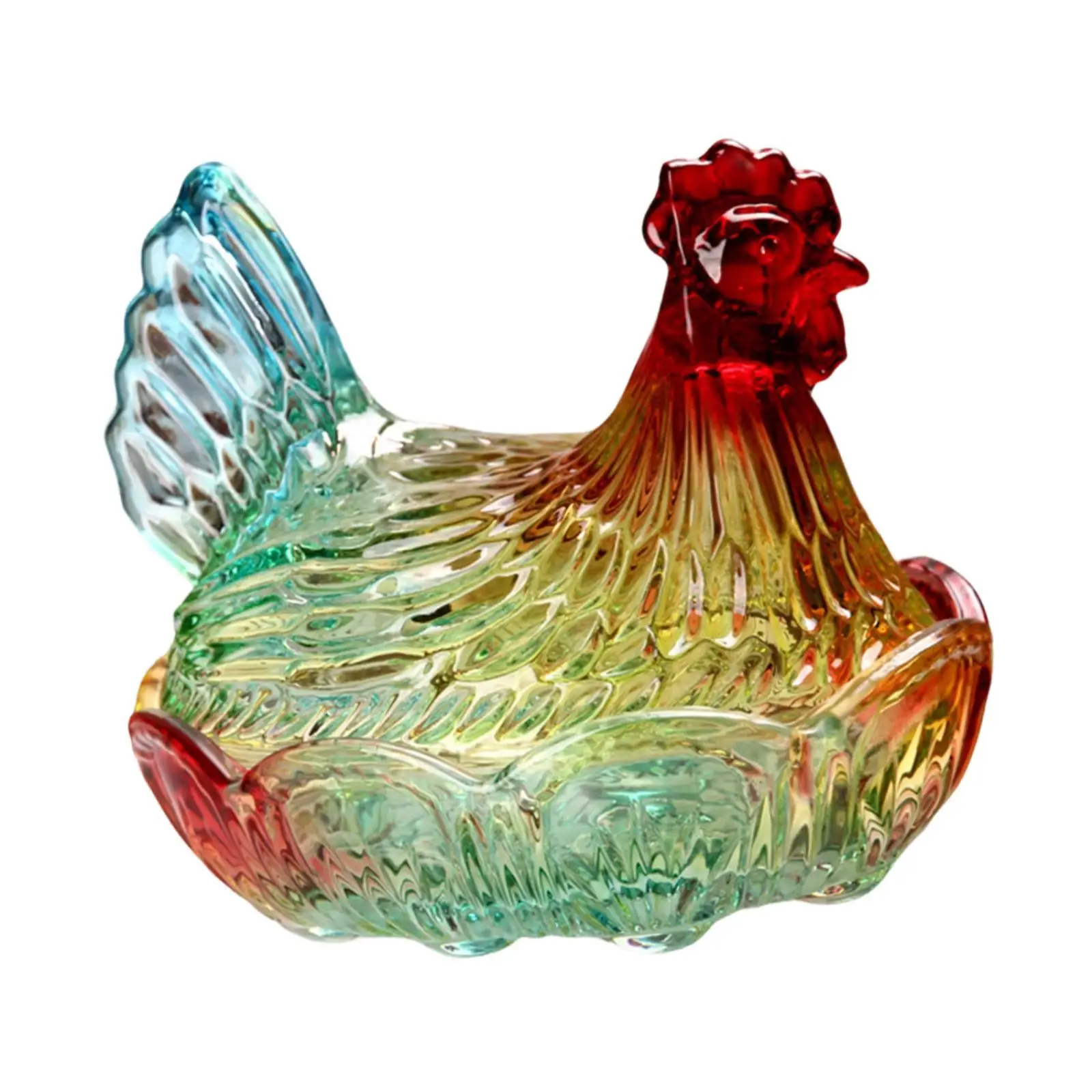 Charming Hen Glass Cookie Jar with Lid Sturdy Snack Dessert Plate for Wedding Party Home Decor