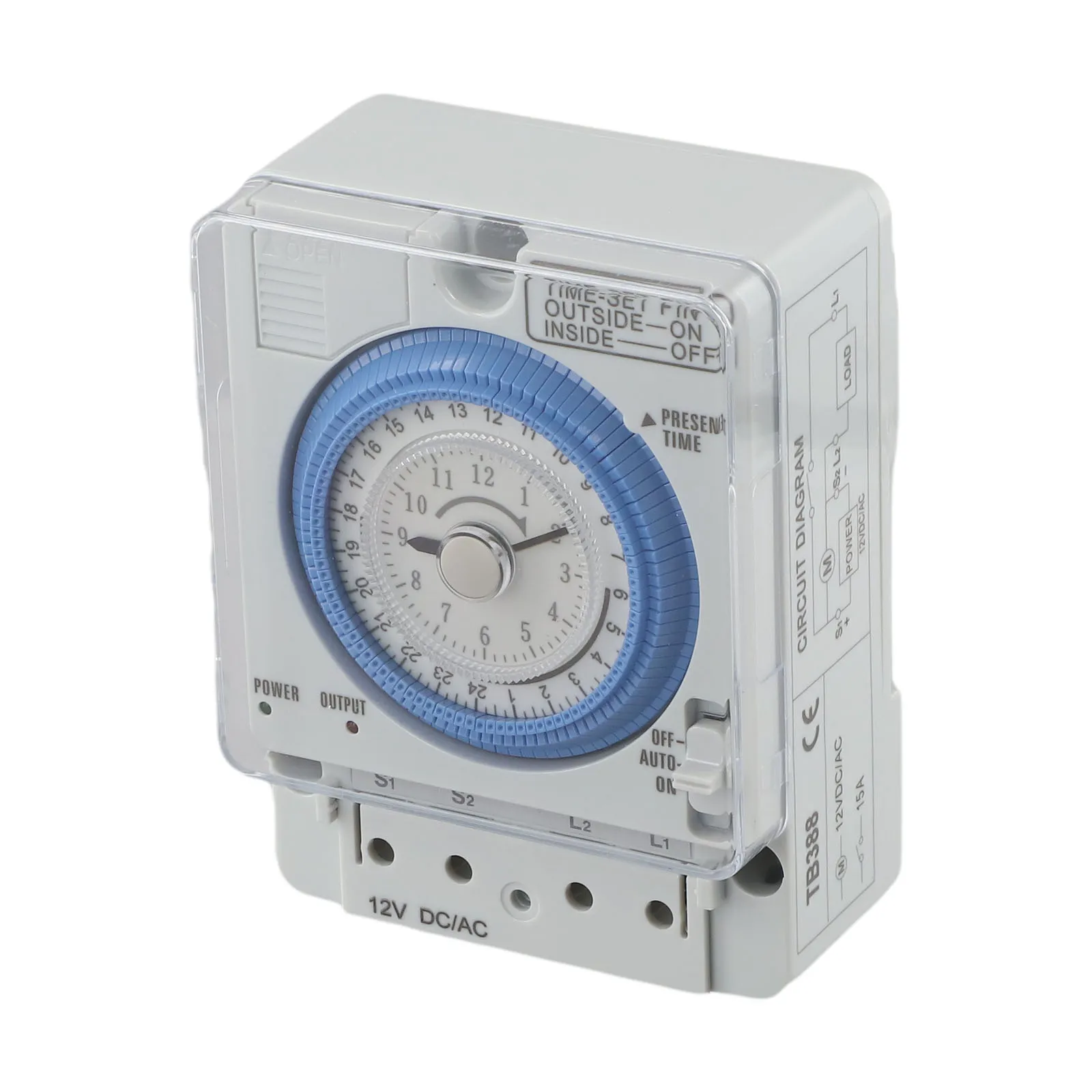 for Time Relay for Time Control Switch Mechanical Timer 110-230VAC 112x82x50mm 24 Hours 50-60Hz Gray White Plastic TB388