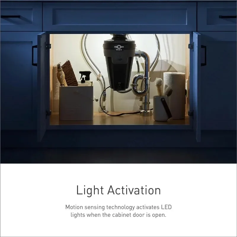 Moen シェフ シリーズ 1 HP 連続フィード ライト付きゴミ捨て機 サウンドリダクション付き シンク下用 電源コード付属 EXL100C