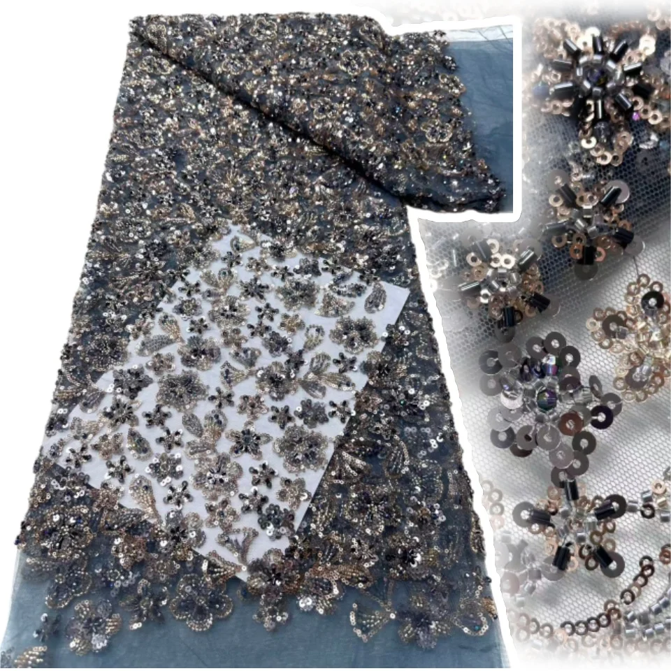 

Роскошное новое свадебное платье с блестками для женщин, кружево ручной работы с градиентной вышивкой и бусинами, ткань высокого качества AH1703