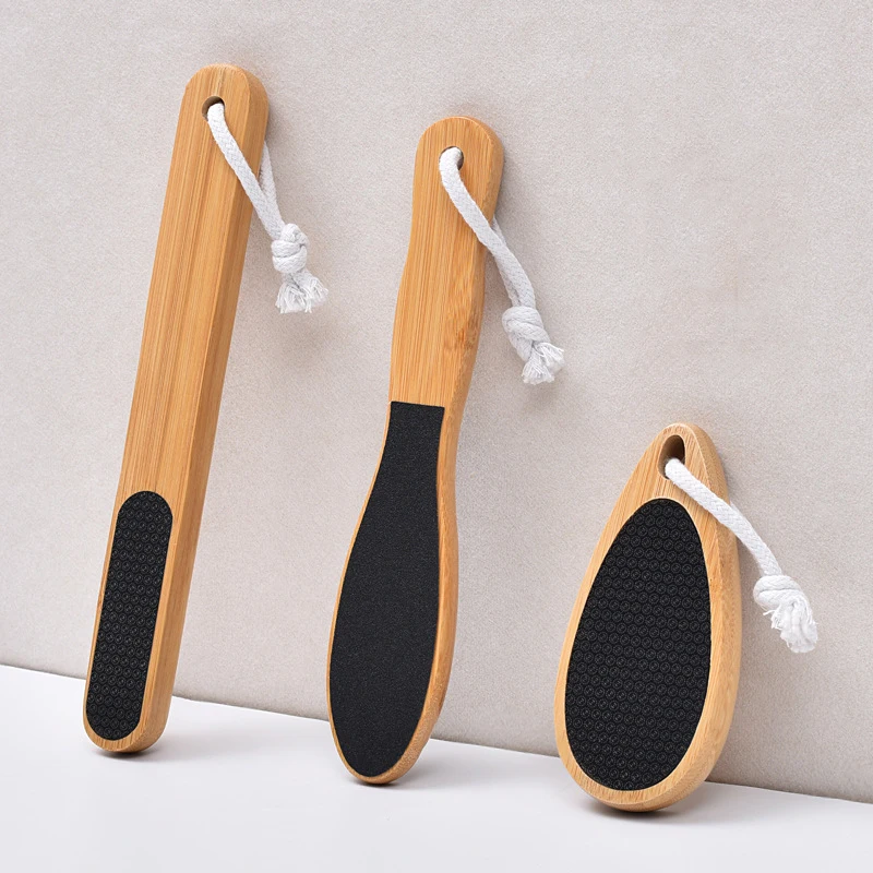 Bamboo Foot File Callus Remover,Double Sided Foot Rasp Pedicure Tool,Wooden Foot Scrubber for Dead Skin Hard Skin Feet Care