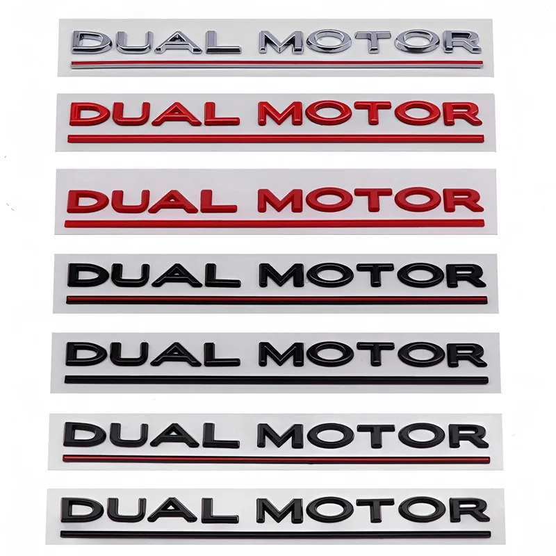 

2pcs 3D DUAL MOTOR Underlined Letters Emblem for Te sla Model Y 3 X S Car Styling High Performance Trunk Badge Sticker