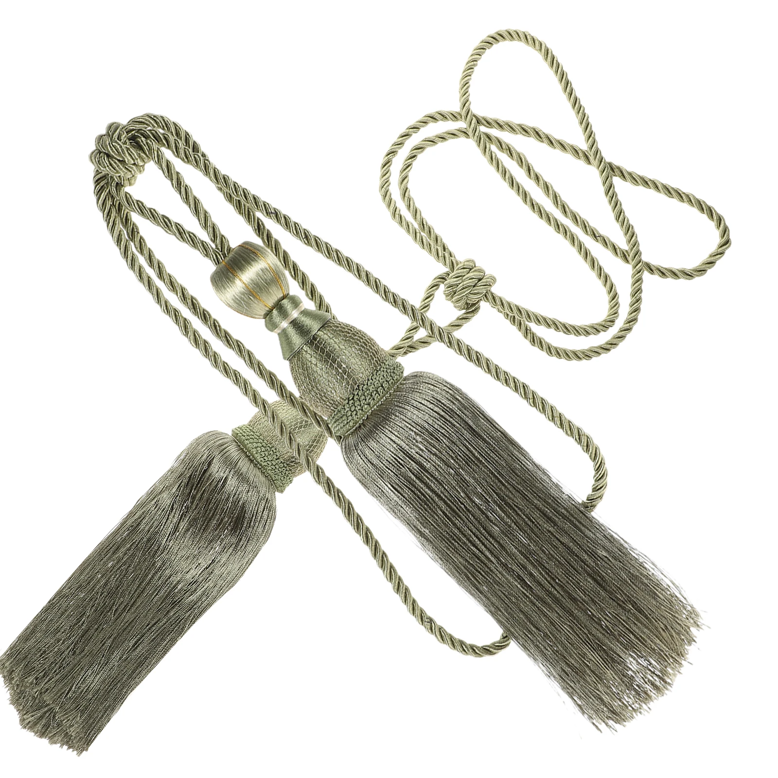

2pcs Polyester Tassel Hanging Ball Decorative Tieback Strap For Living Room Bedroom Single Ball Curtain Buckle, Curtain