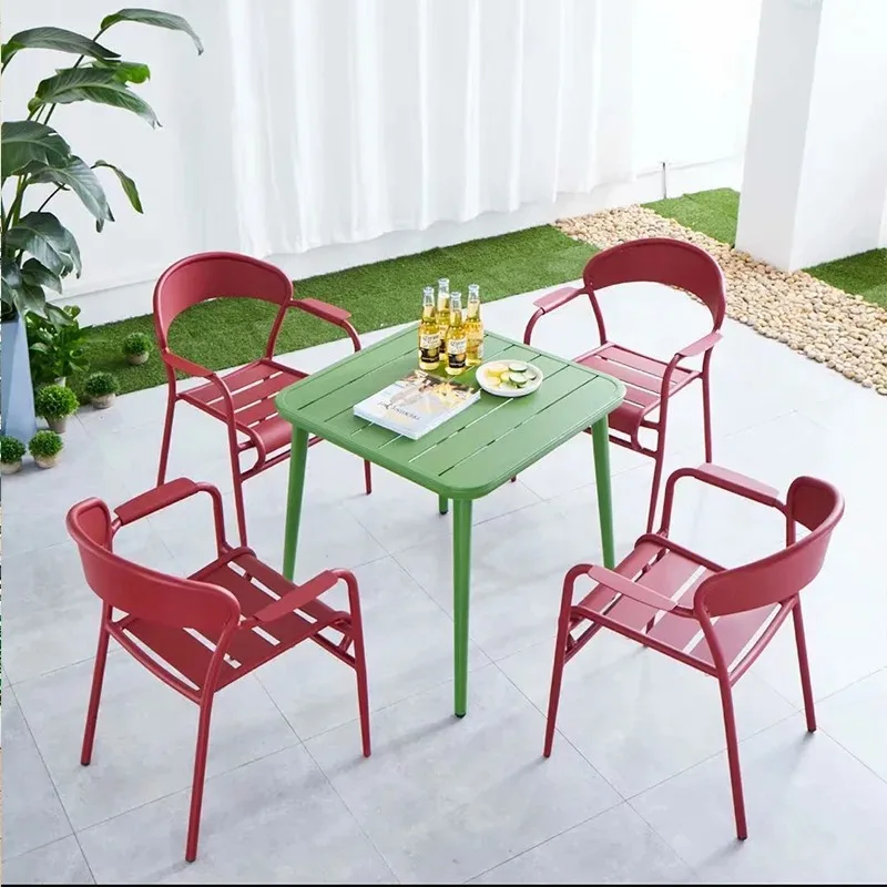Outdoor table and chair combination outdoor villa garden terraceiron table and  single  balcony table and chair