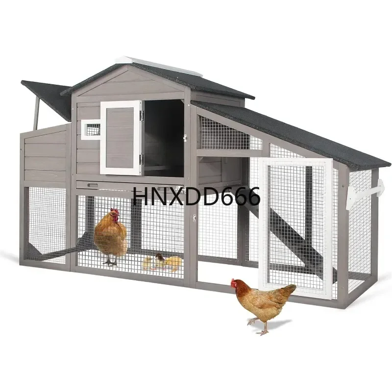 

Chicken Coop Large Wooden Chicken Tractor - with Wheels Waterproof Outdoor Hen House Poultry Cage Back Yard Chicken Coops