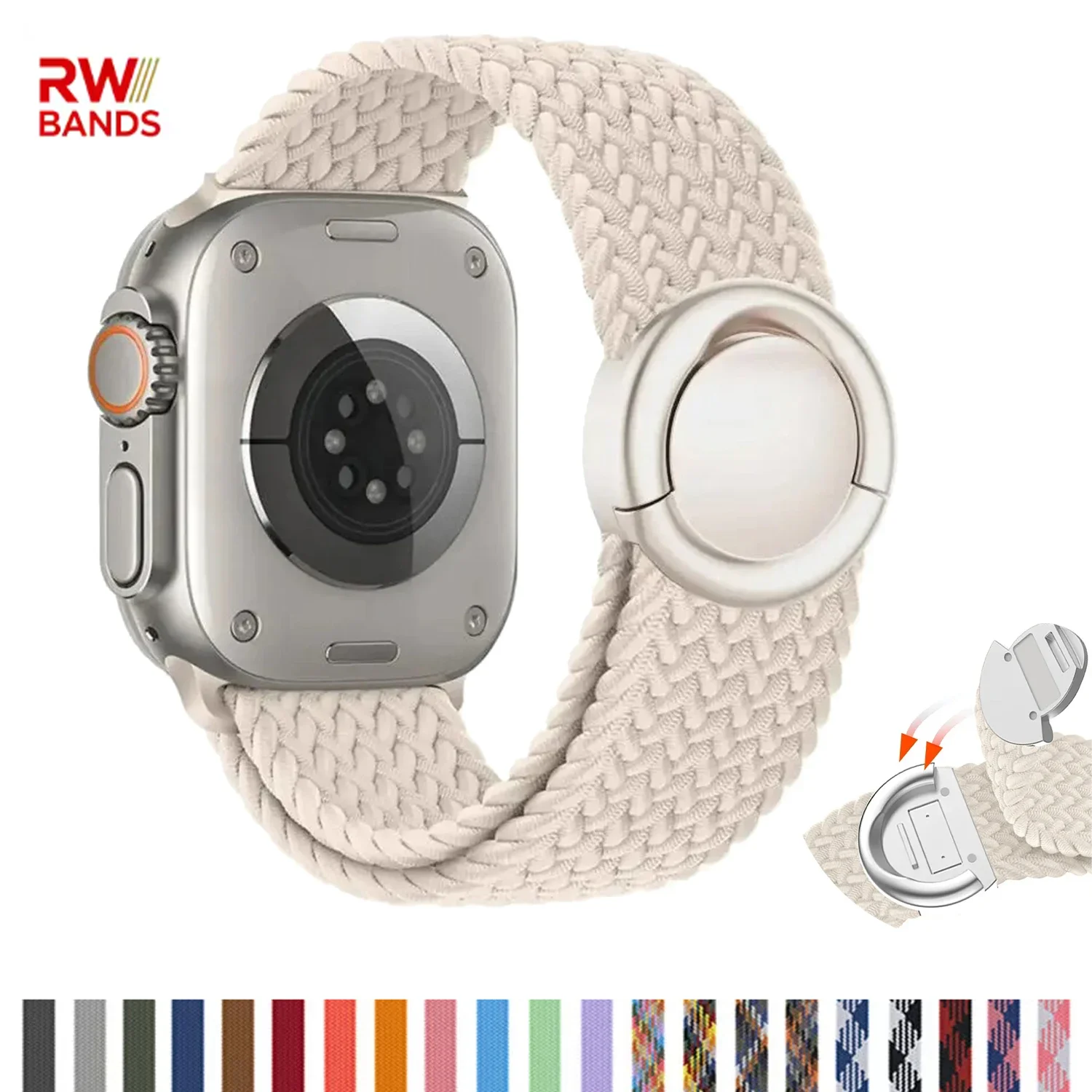Geflochtenes Schlaufenarmband für Apple Watch Ultra 2 49 mm, Magnetband für IWatch Serie 11 10 42 mm 46 mm 9 8 7 6 SE 40 mm 41 mm 44 mm 45 mm