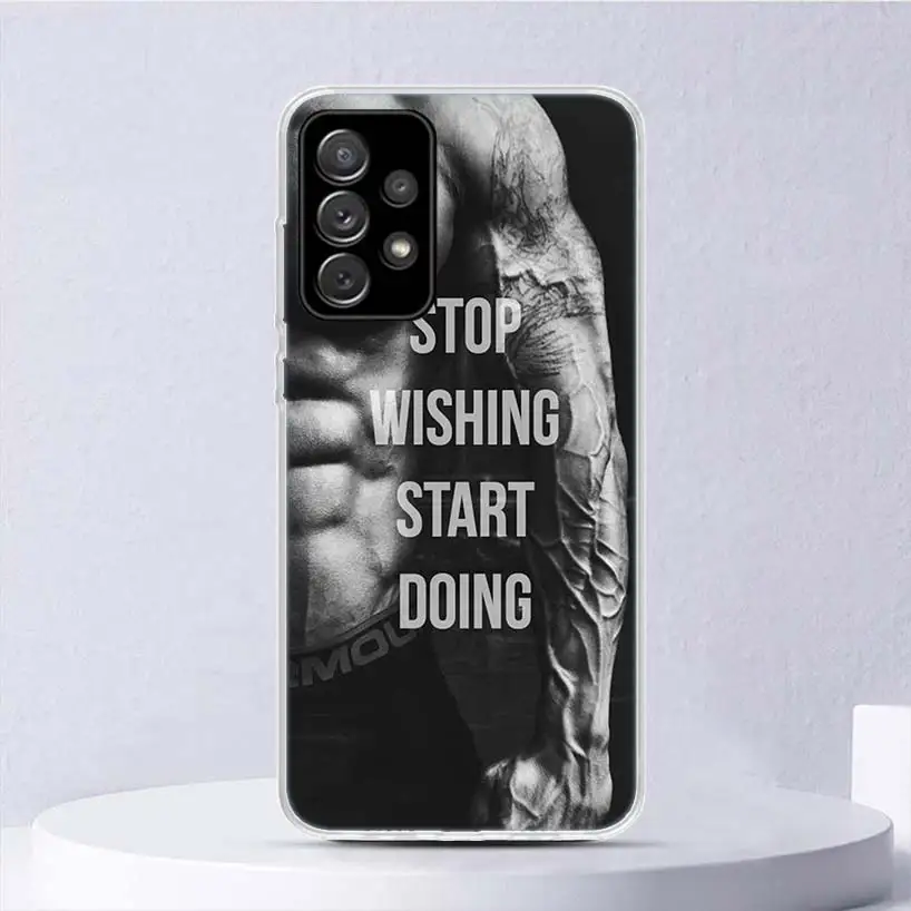 Bodybuilding Gym Fitness Soft Case For Samsung Galaxy A51 A71 A50 A70 A21S Phone Cover A30 A20E A10 A31 A41 A6 A7 A8 A9 Shell Co