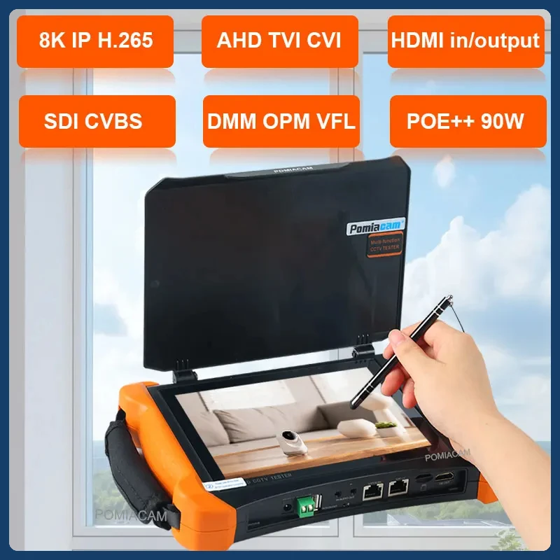 2PCS X9-MOVTADHS Pro 8K H.265 IP camera test 8MP TVI/CVI/ AHD/CVBS Camera Tester with POE++ Max 90W Power 7000mAh Battery