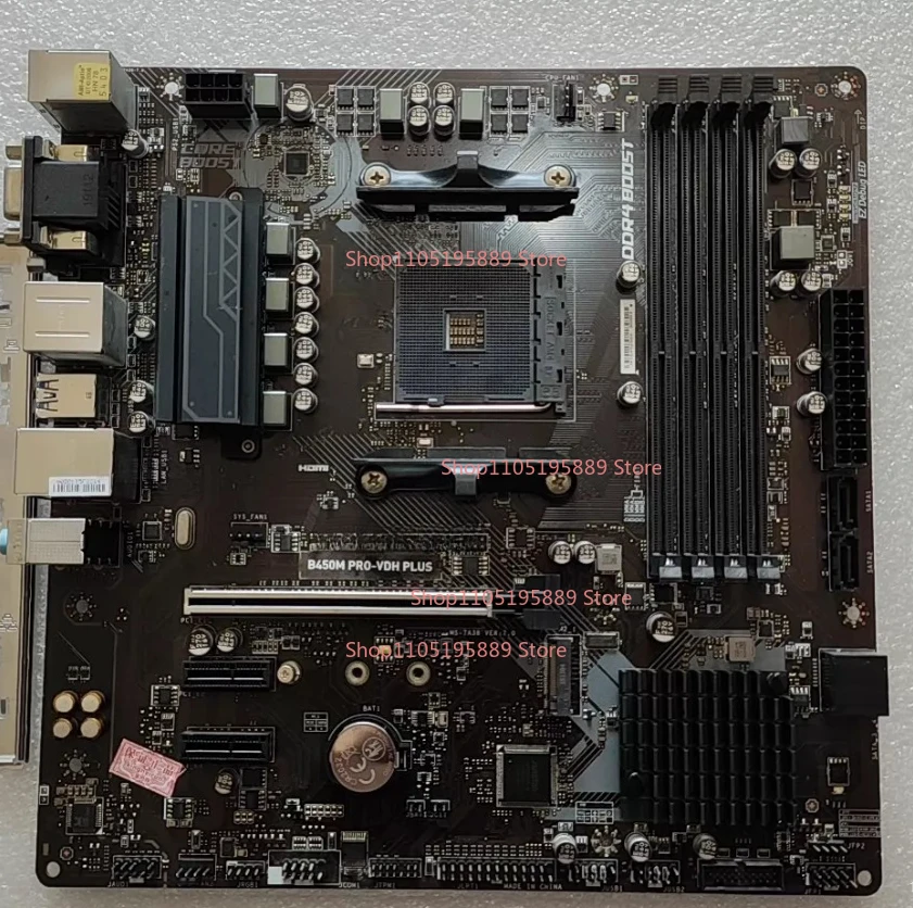 

Материнская плата для настольного компьютера MSI B450M PRO-VDH PLUS, интерфейс AM4, четыре слота для памяти DDR4