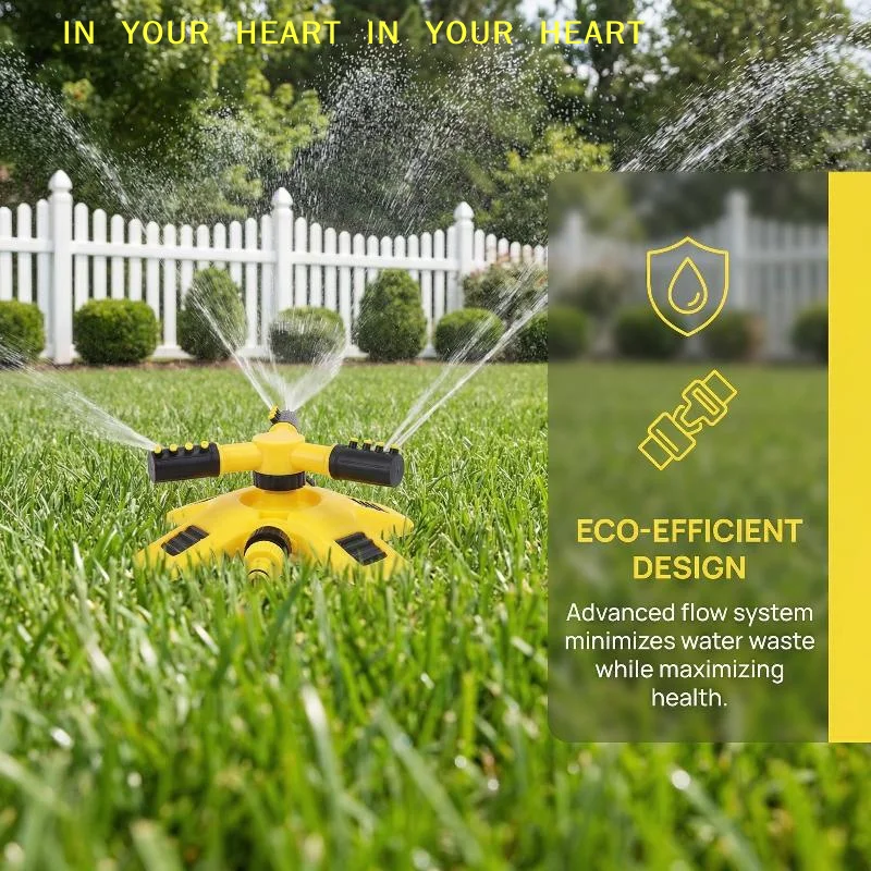 【X】Lawn Sprinkler 360 Degree Rotating Automatic Water Irrigation System for Green Yards Adjustable Coverage Simple Installation