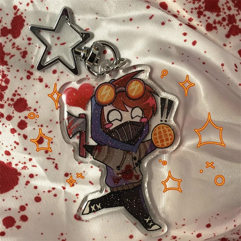 Jeff The Killer Keychain Creepypasta Double Sided Glitter 2.5