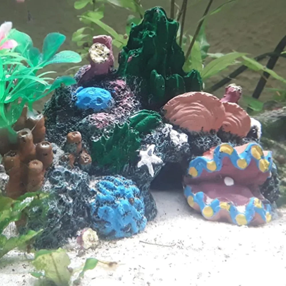 Resin Aquarium Decoration Irregular Shape Hollow Structure Resin Rock Cave Ocean Color Safe Surface Aquarium Landscape