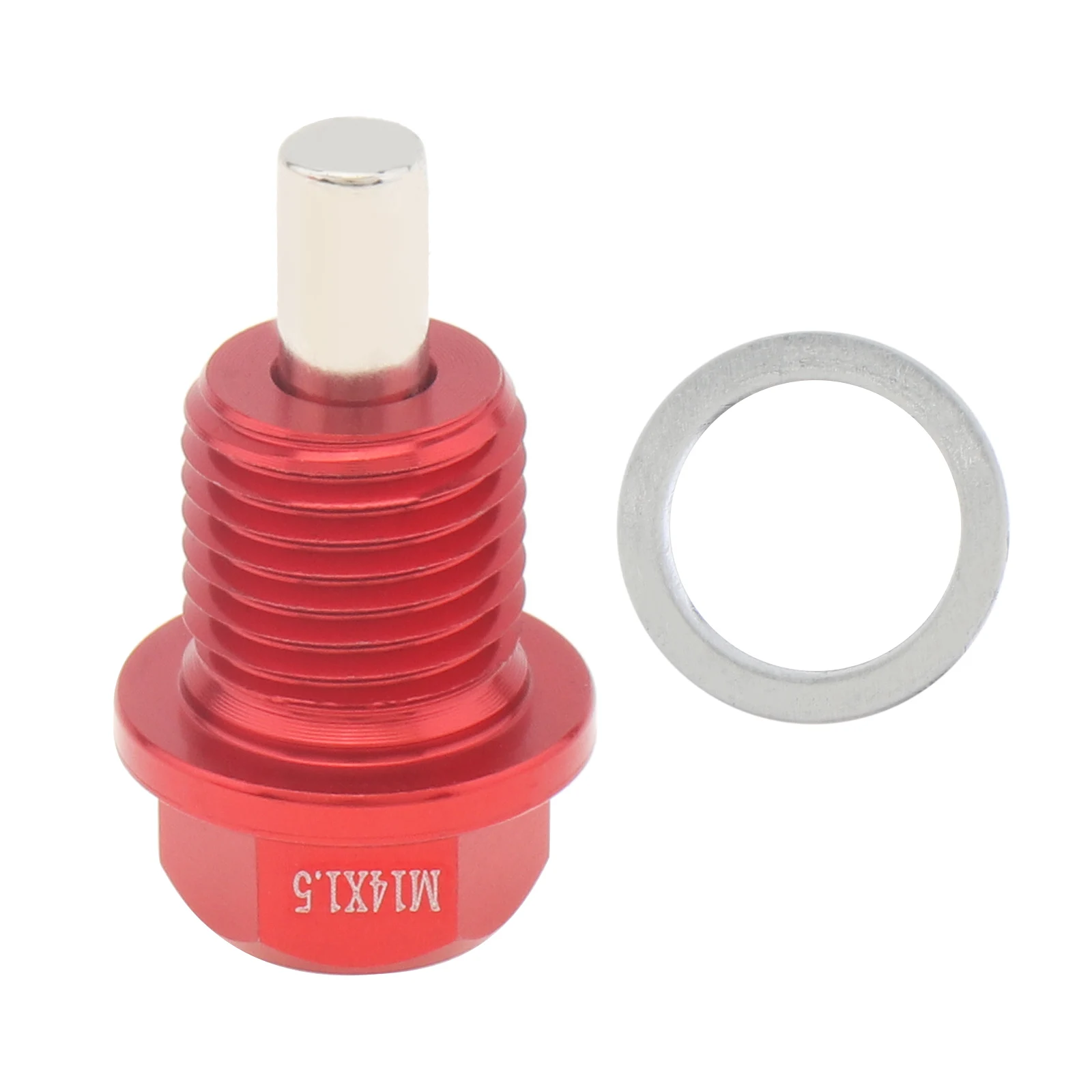 M14 x 1.5 Universal  Aluminum Magnetic Oil Drain Plug Fit for Honda / Ford / Hyundai with Crush Washer Gasket