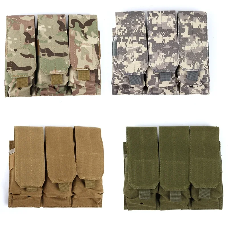 Tactical Triple Mag Pouch Molle Magazine Pouch Hunting Tool Bag Vest Combat Assault Accessory Pack for M14 Ak47 Rifle Holder