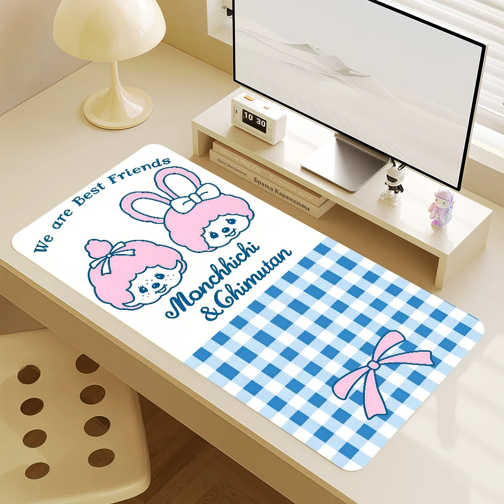 Mouse Pad MousePad Non-slip M-Monchhichi Lockedge Cute Office Student Gaming Kawaii Thickened Large Writing Pad Cartoon Cushion