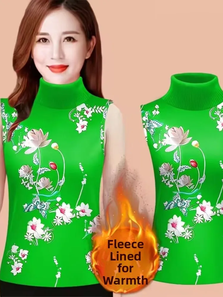 Caldo gilet da donna a collo alto 2025 Nuovo coreano Sle Fce Thiening Winter Faion Stampa casual Design asimmetrico