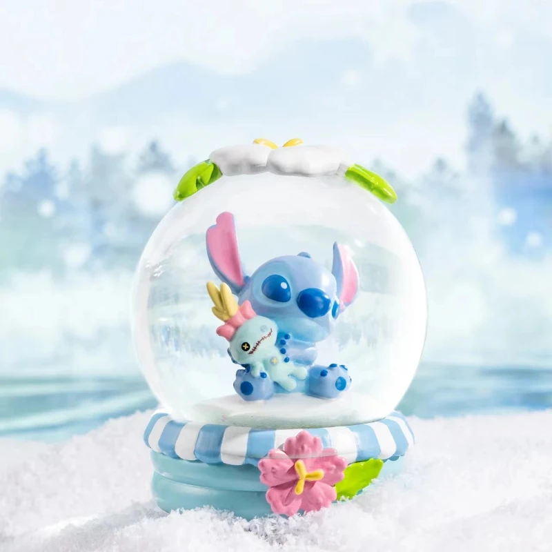 Disney Stitch Winnie The Pooh  Sweet Hug Theme Crystal Ball Model Animation Creative Desktop Ornament Birthday Christmas Gifts