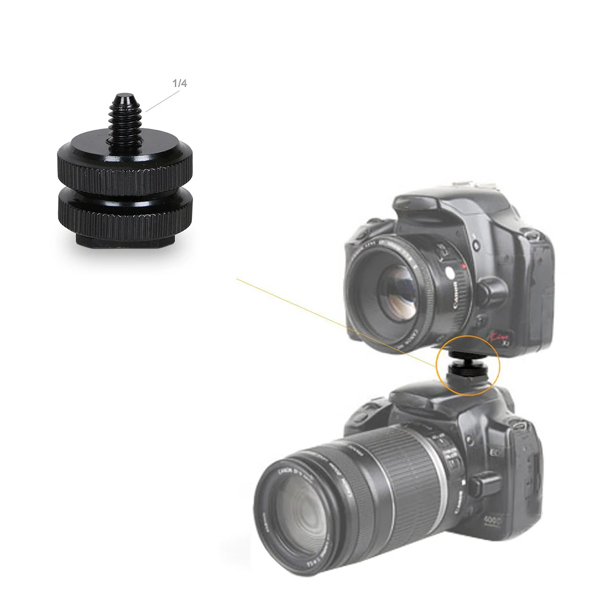 

4pcs Double-layer Screw Hot Shoe Seat Adapter Mount Camera Brackets to 1/4 Base mount camera hot shoe hot shoe adapter anodized