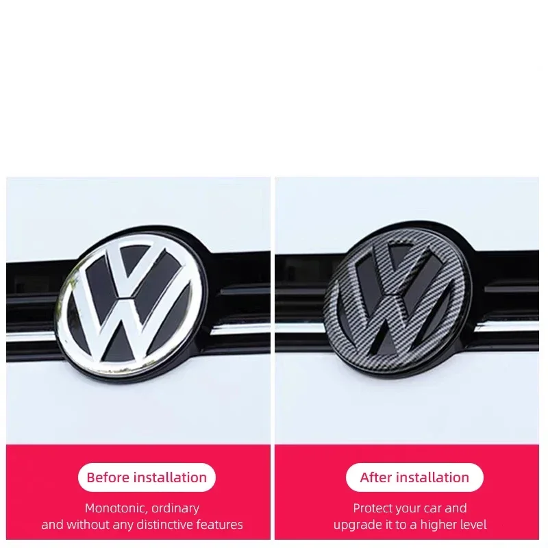 1 Set Car Front Grill/Rear Trunk Emblem Lid Covers Logo Sticker For  VW Tiguan Arteon CC PASSAT B6 7 8 8.5 POLO T-ROC MK6 7 8