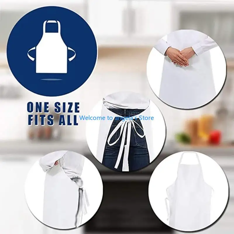 X4YC nisex Catering Apron Kitchen Cooking Apron with 2 Pocket for Women Men Kitchen Gardening Restaurant Barbecue Cafe