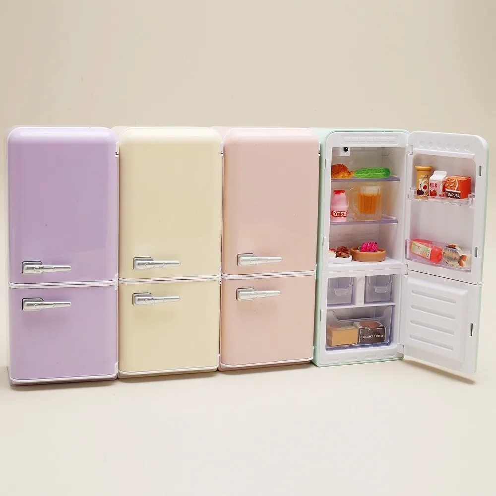 Random Models Mini Fridge Mini Size Creative Design Food Models Multi-color Micro Table Chair Box Set Collectible