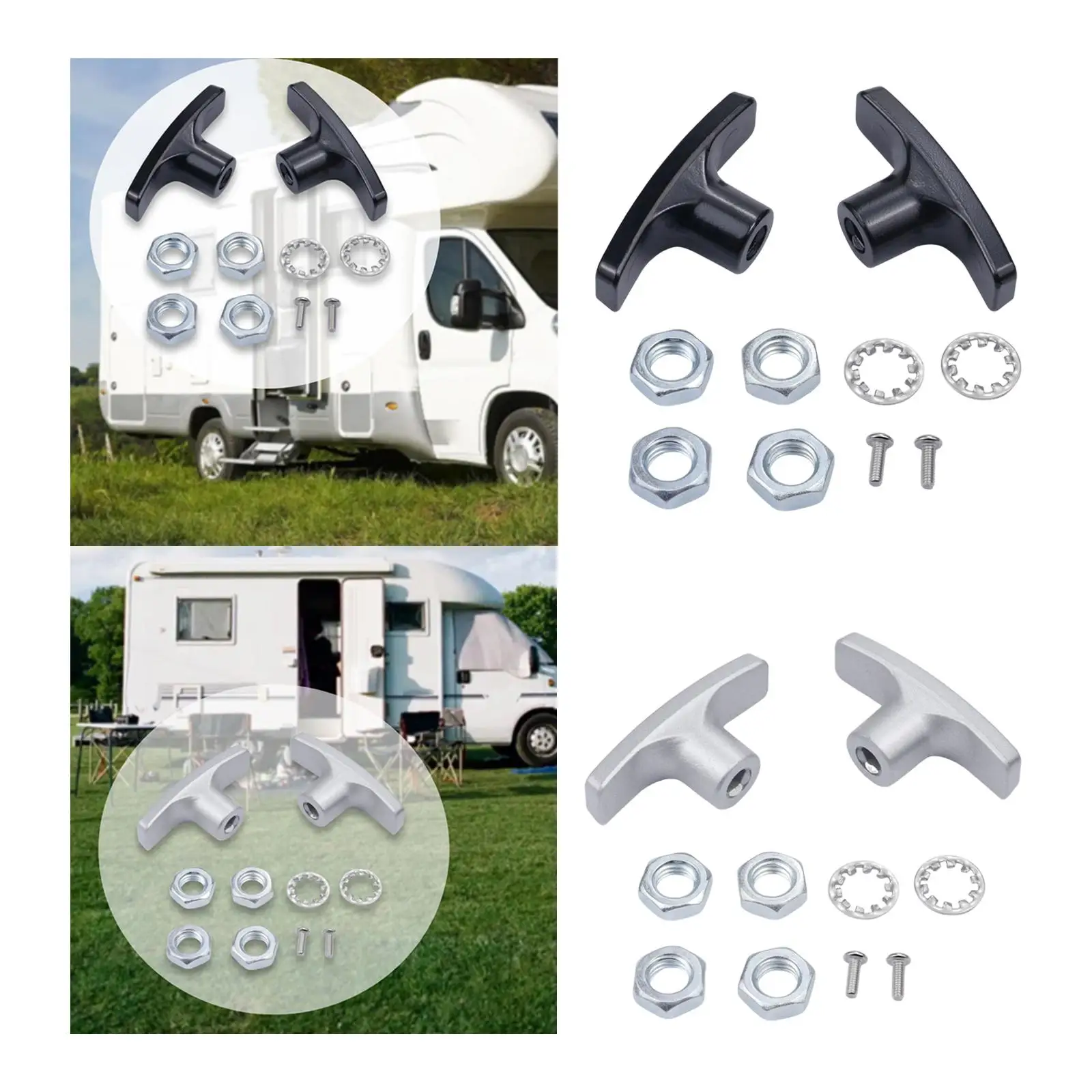 

RV Waste Valve Handle Metal Tank Hose Dump Release Exhaust Valve Handle Replacement Kit for RV Sanitation