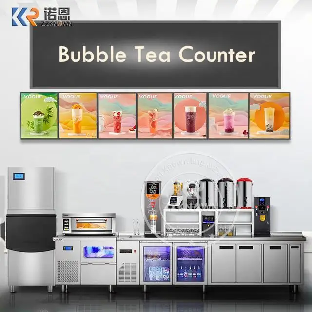 1.5 Meters Custom Bubble Tea Machine Refrigerate Work Counter