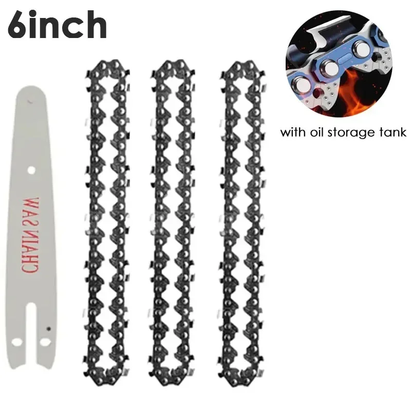 Electric Chainsaw Saws Blades Chains 4inch 6Inch Parts Guide Plate Sharp Garden Tools Accessories Steel Mini Chainsaws Chain Set