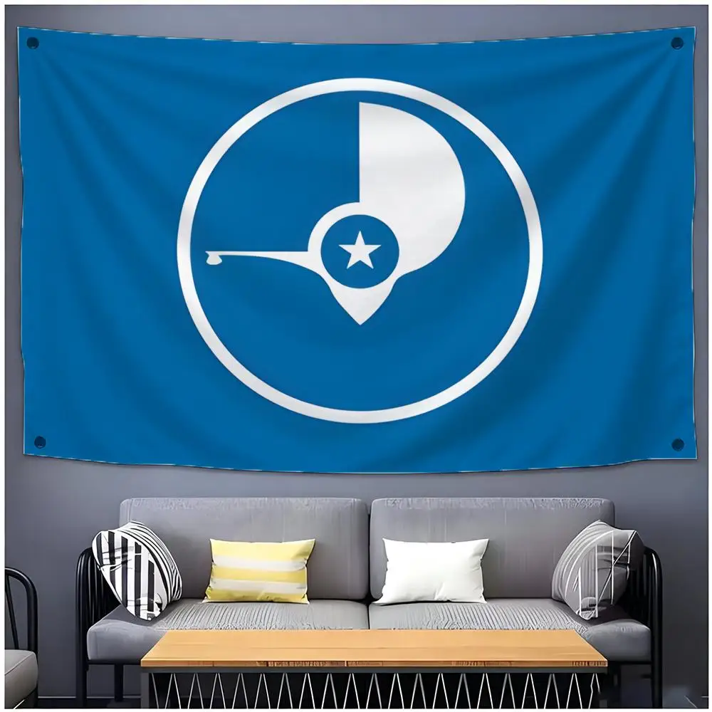 Region Flag State Of Yap Flags Daily Four Ring Borderless Design Indoor Outdoor Decor Easy to Hang Install