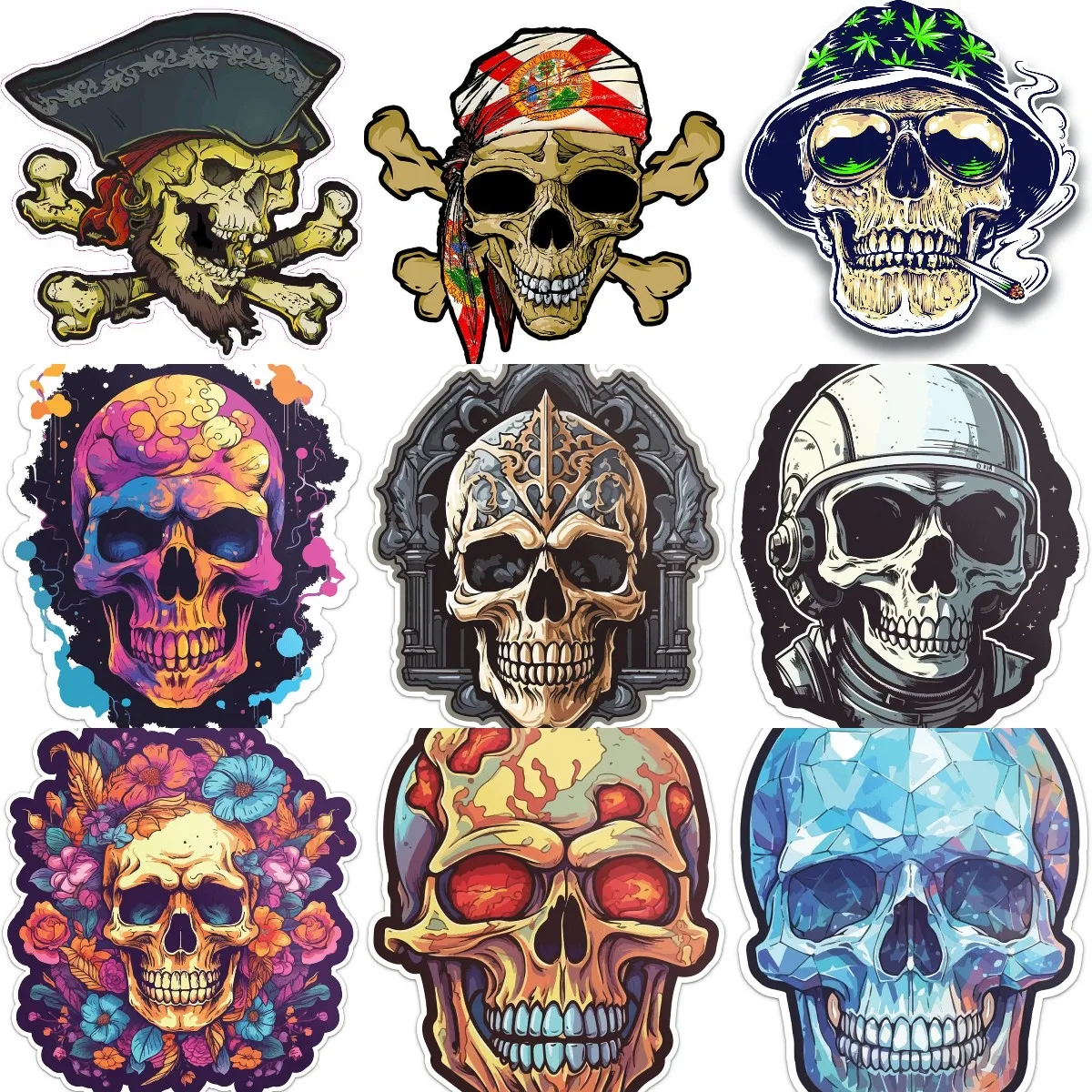 

Creative Color Graffiti Skull Personalized Sticker for Decorate Covered Scratch Bumper Laptop Car Window Glass Wall Fridge Room