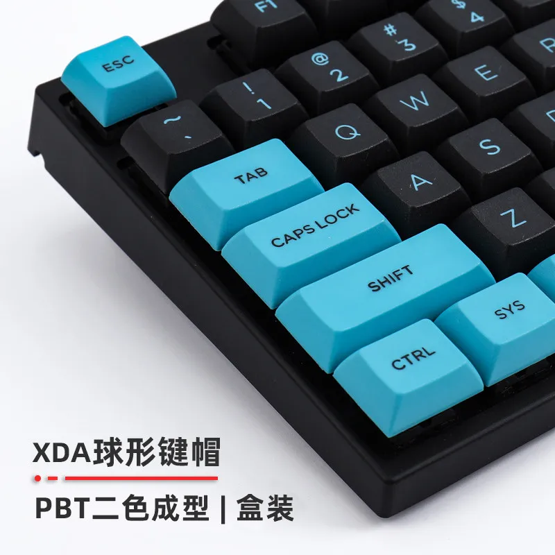 Blue Theme Keycaps Set for Miami Blue PBT XDA Profile Custom Original Artisan Key Caps MX Mechanical Keyboard Accessories Gift