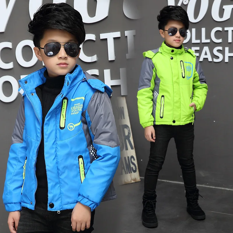 4 5 6 8 10 12 Years Boys Winter Coat Thicken Keep Warm Waterproof Kids Rain Jacket Fashion Fleece Children Outerwear Clothing