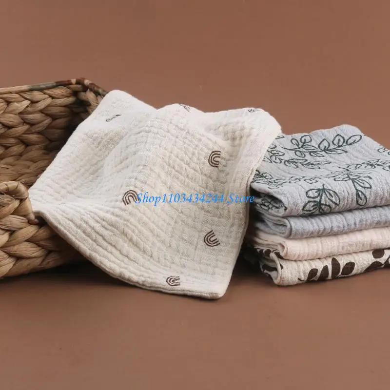 منشفة الطفل التسنين المرايل طباعة ملابس التجشؤ للطفل طبقة سميكة منديل العرق مسح منشفة الوليد الوجه منشفة 5 قطعة