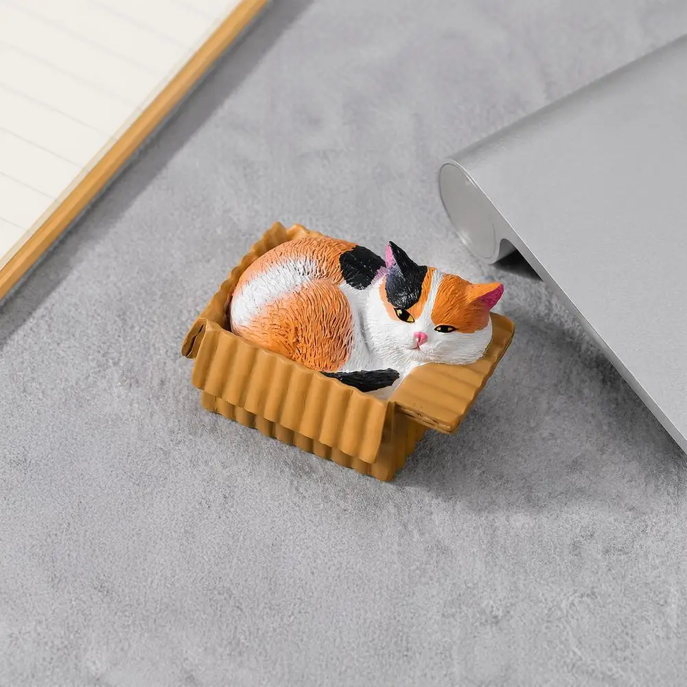 Cute Cat Mini Ornament Resin Kitten Desktop Decoration Mini Resin Cat Figurines Set Simulation Express Carton Decor Cute for Cat
