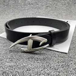 Fashion Lady Belt 105cm New Futuristic Niche Punk Irregular Metal Letter D Belt Gothic Punk Style Spice Girls Retro Belt